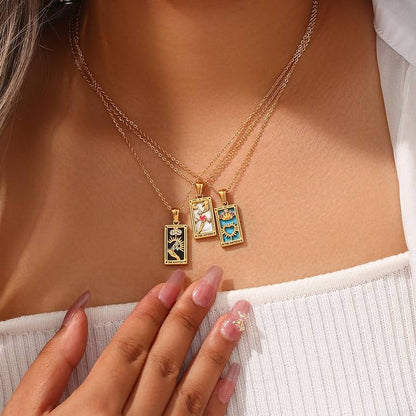 18K Gold Plated Tarot Card Necklace