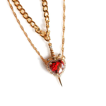 SORA Heart & Sword Promise Necklace His / Hers Set