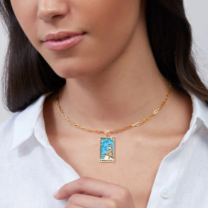 18K Gold Plated Tarot Card Necklace