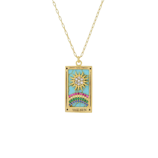 18K Gold Plated Tarot Card Necklace