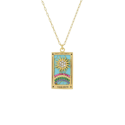 18K Gold Plated Tarot Card Necklace