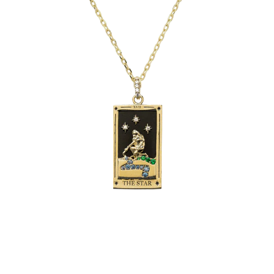 18K Gold Plated Tarot Card Necklace