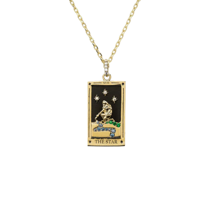 18K Gold Plated Tarot Card Necklace